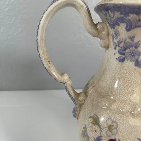 VTG Copeland SPODE Mayflower Coffee or Tea Pot Lavender British Flowers Damaged - Picture 9 of 10